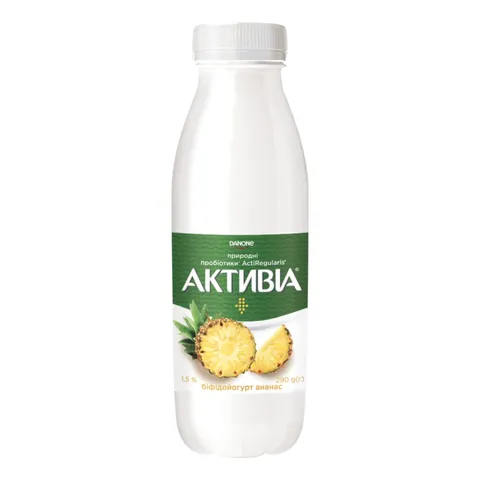 Йогурт Активіа питний 1,5% ананас пет 290г (24734)