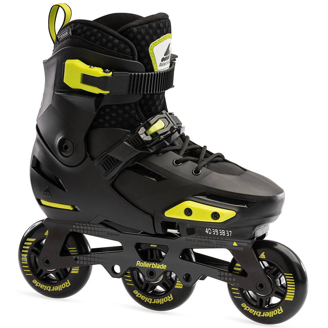 Rollerblade роликовые коньки Apex 3WD black-lime 29-32