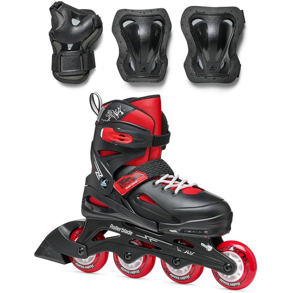 Rollerblade роликовые коньки Fury Combo black-red 29-33