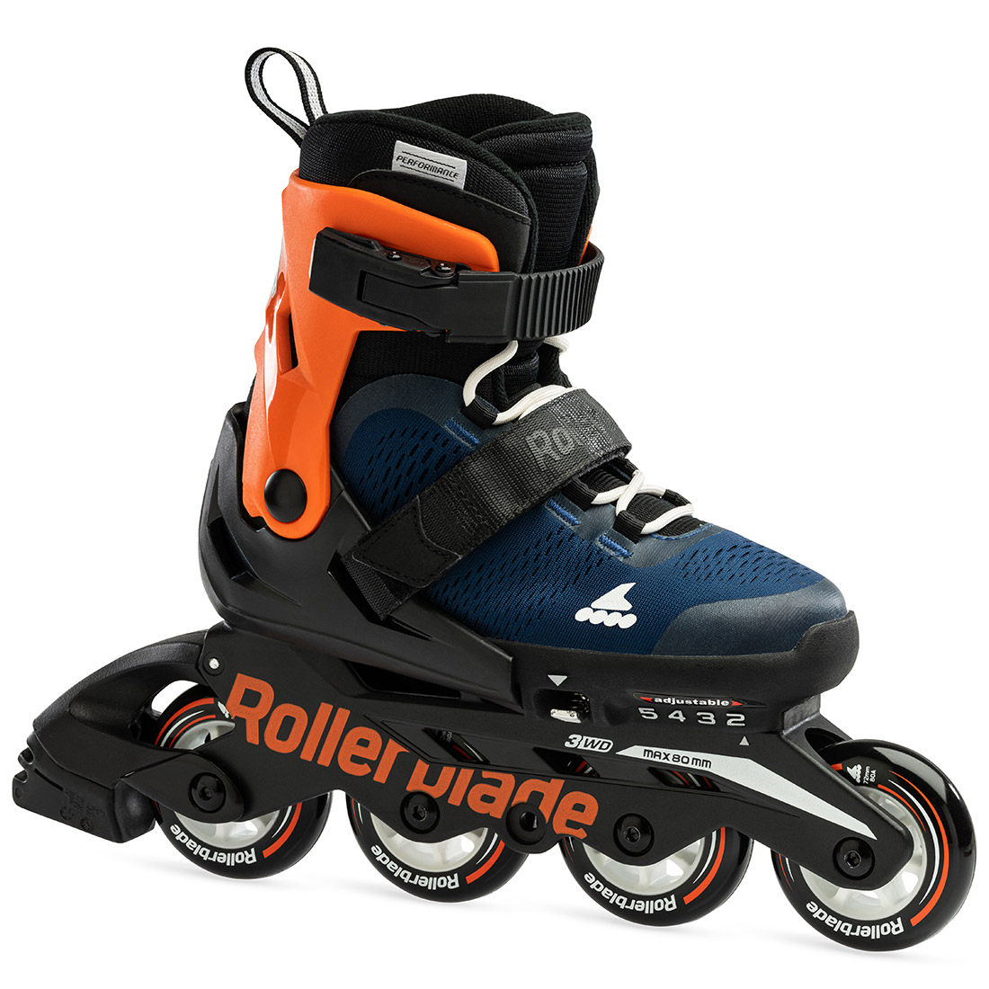 Rollerblade роликовые коньки Microblade midnight blue-warm orange 33-36.5