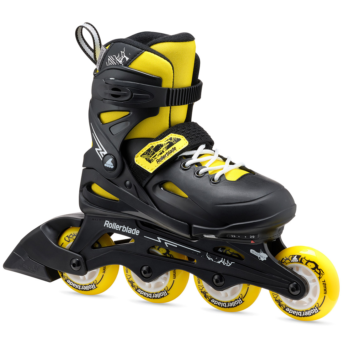 Rollerblade роликовые коньки Fury black-yellow 29-33