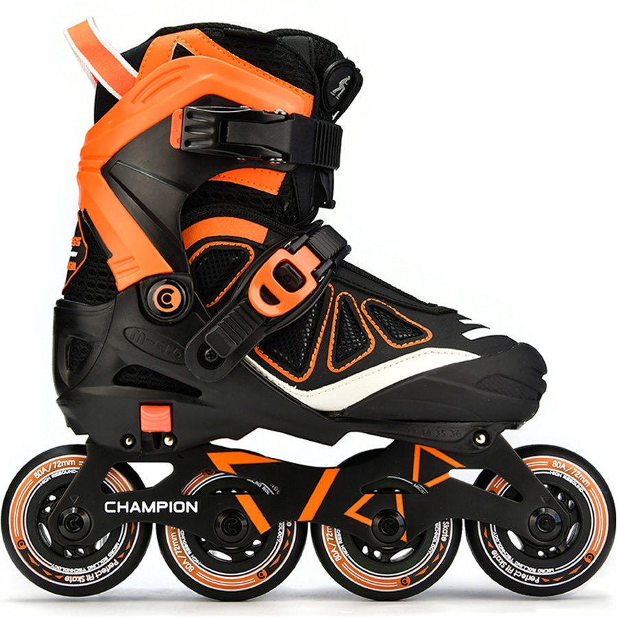 Micro роликовые коньки Champion orange-black 33-36