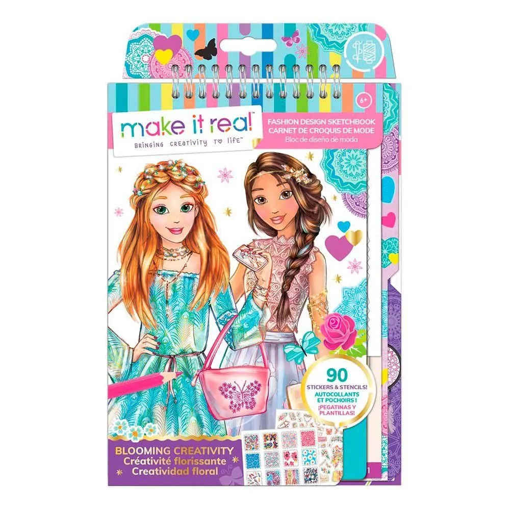 Make it Real: Блокнот с трафаретами для создания модных коллекций: &quot;Цветочная фантазия&quot;