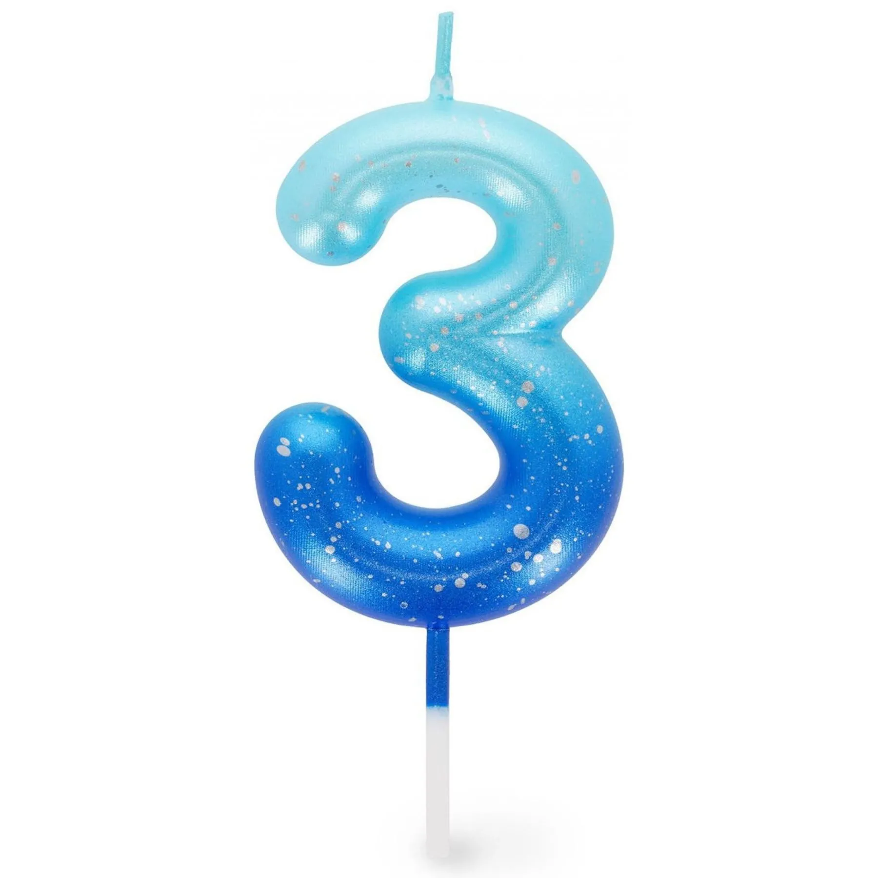 Свічка для торта  Happy Birthday Candle  блакитна  3, арт CNU0014