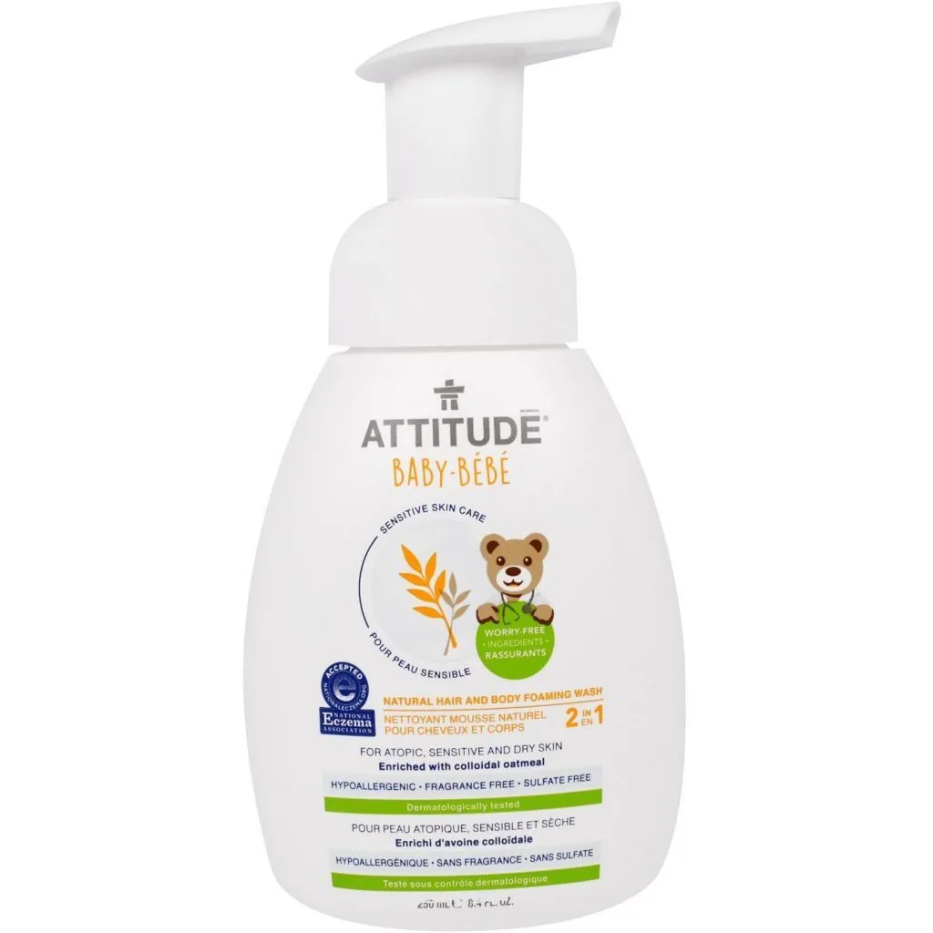 Пінка для миття тіла та волосся дитяча &quot;Sensitive Skin&quot; 250 мл, Attitude