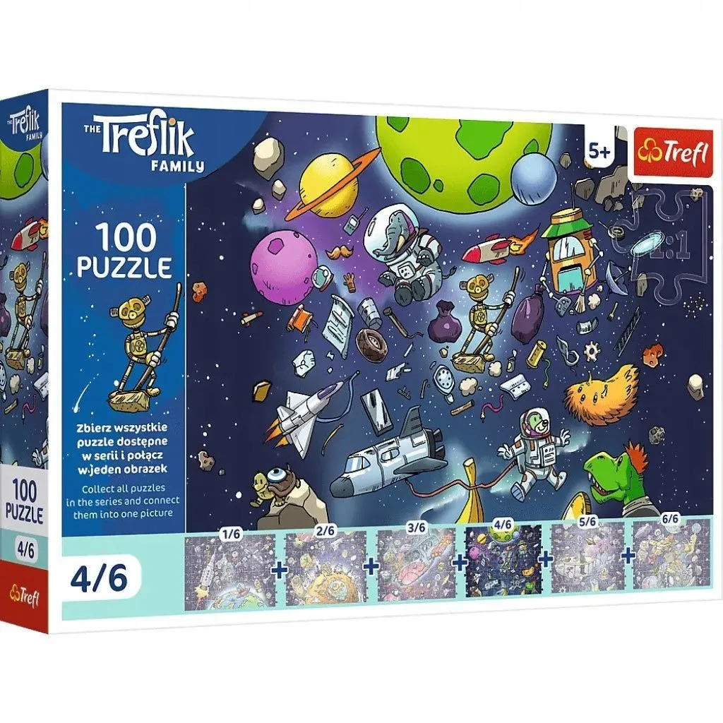 65449 Trefl Пазли "100 UFT" The Treflik Family Робобот у космосі  4/6