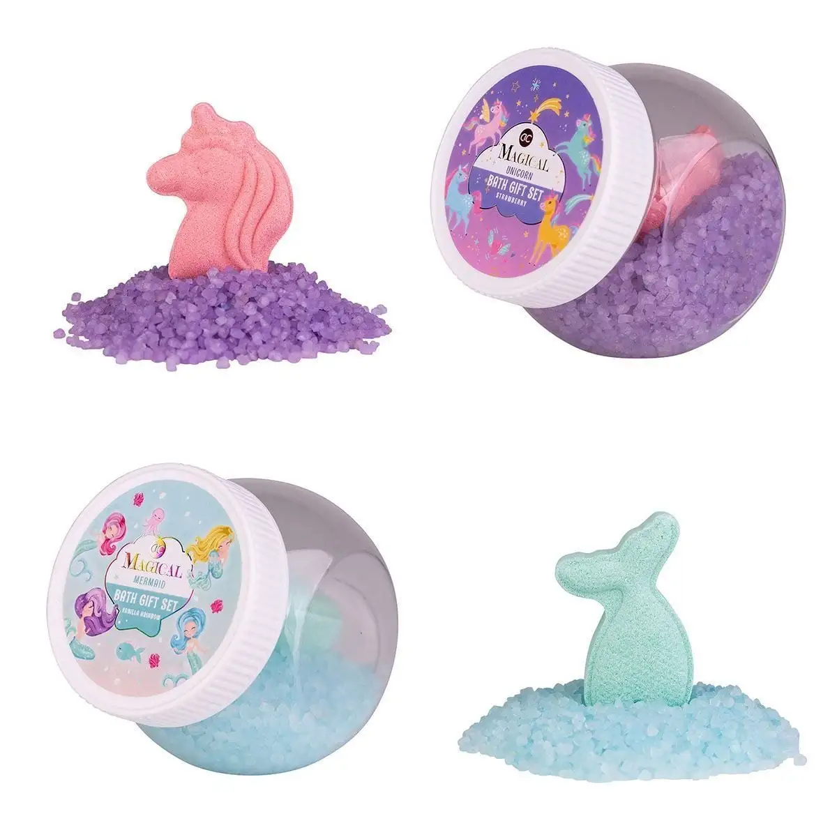 Подарунк.набір MAGICAL UNICORN &amp; MERMAID (сіль д/ванни, бомбочкад/ванни) в цукерниці
