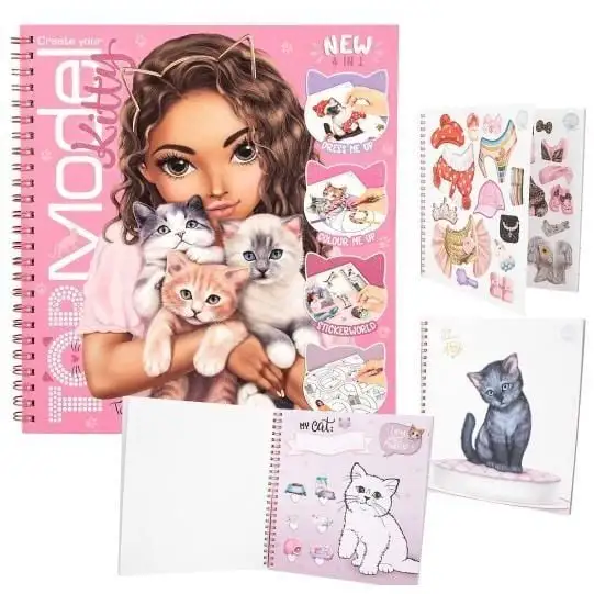 TOPModel Альбом для  декорування з наклейками Kitty Colouring Book  0413038
