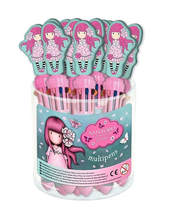 Gorjuss Sparkle &amp; Bloom - Різнокольорова мульти-ручка з топпером Santoro