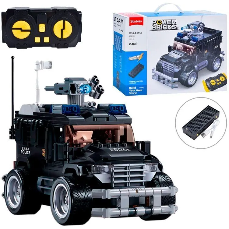 Конструктор SLUBAN M38-B1156 "Power Bricks": Штурмова машина на радіокеруванні, 412 дет.