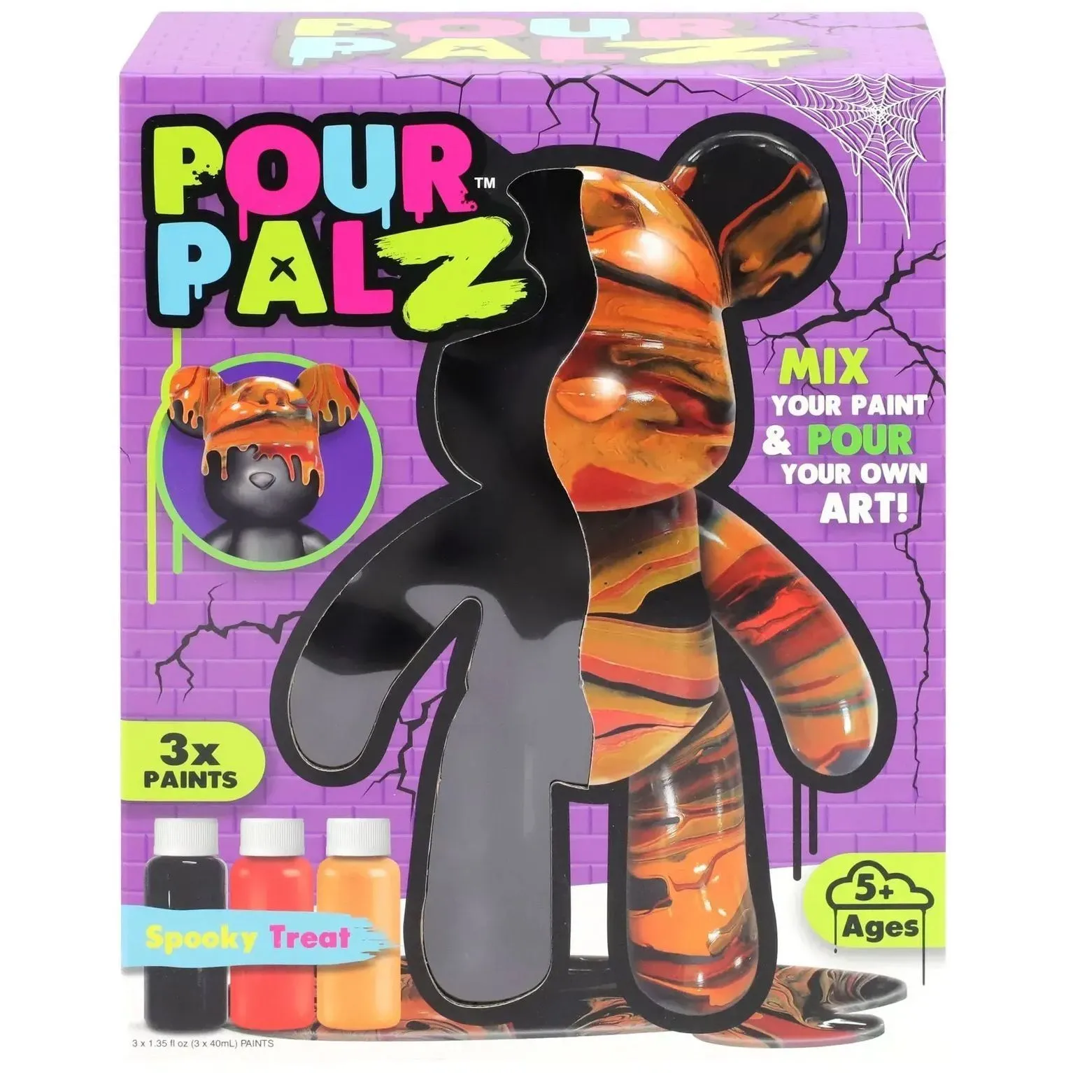 Pour Palz Набір для творчості Флюїд Арт - Black Edition Ведмедик &quot;Моторошне частування&quot;