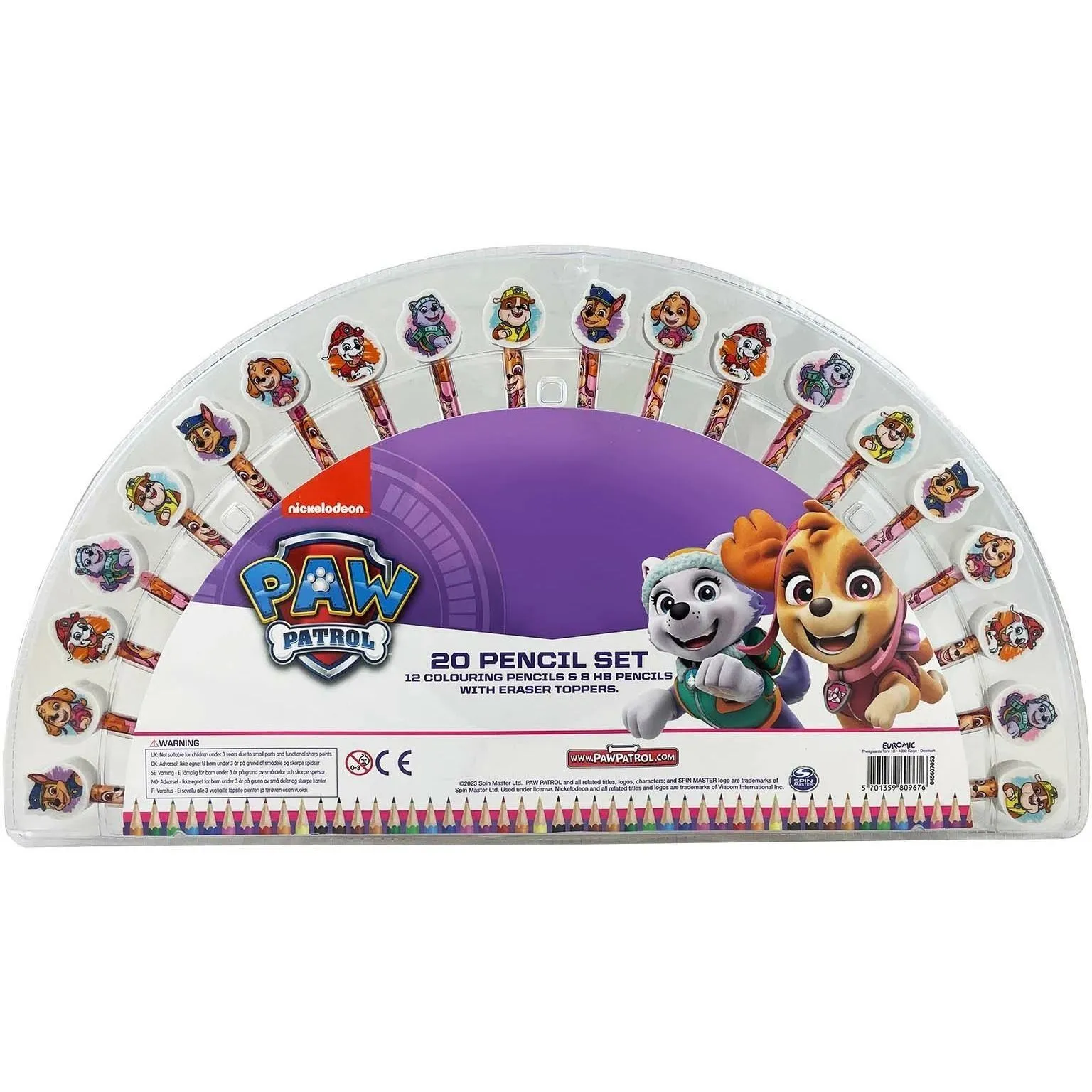 PAW PATROL GIRLS, Рожевий набір олівців