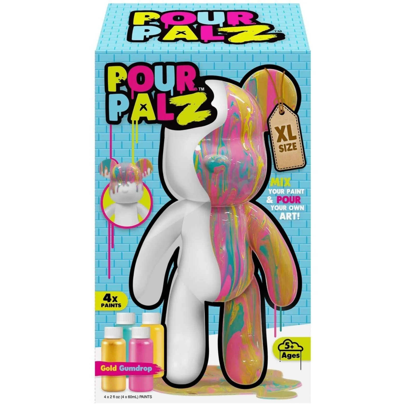 Pour Palz Набір для творчості Флюїд Арт - Ведмедик XL &quot;Яскравий Мармелад&quot;