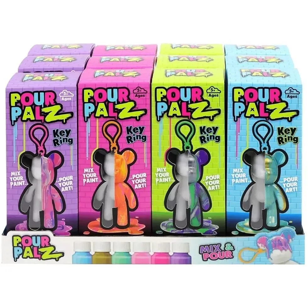 Pour Palz Набір для творчості Флюїд Арт - Брелок Ведмедик