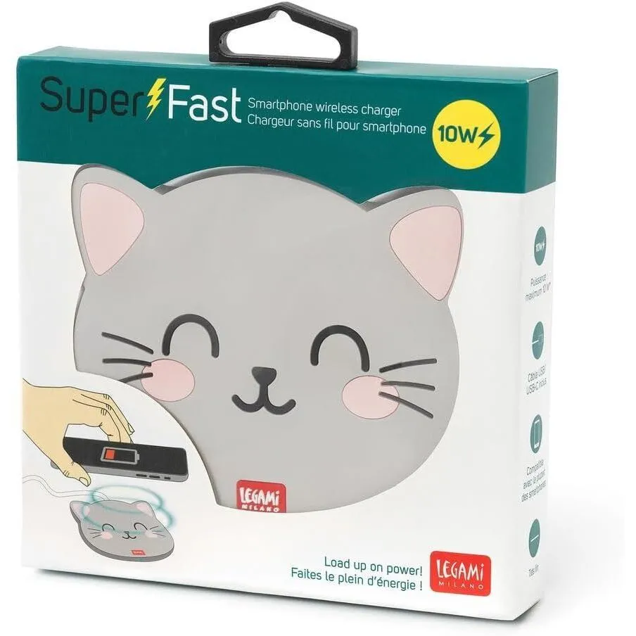 Бездротовий зарядний пристрій для смартфона Super Fast Котик, арт WCHAR0008