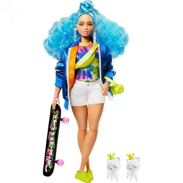 Лялька Barbie "Екстра" з блакитним кучерявим волоссям