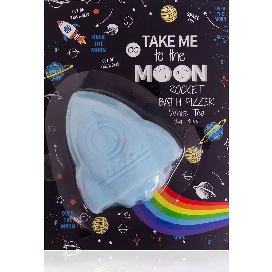 Бомбочка д/ванн TAKE ME TO THE MOON, 100гр у формі ракети з ефектом веселки