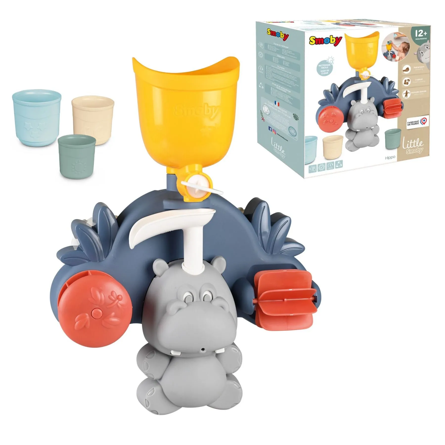 Іграшка для ванни Smoby Little &quot;Водяний млинок. Бегемот&quot;, з аксесуарами, 12міс.+