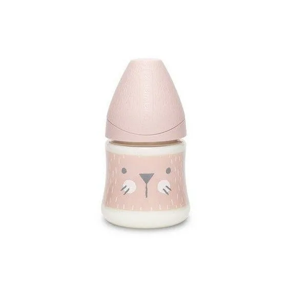 Пляшечка &quot;Hygge - Затишні історії&quot; 150 мл (кругла соска, повільний потік), рожева