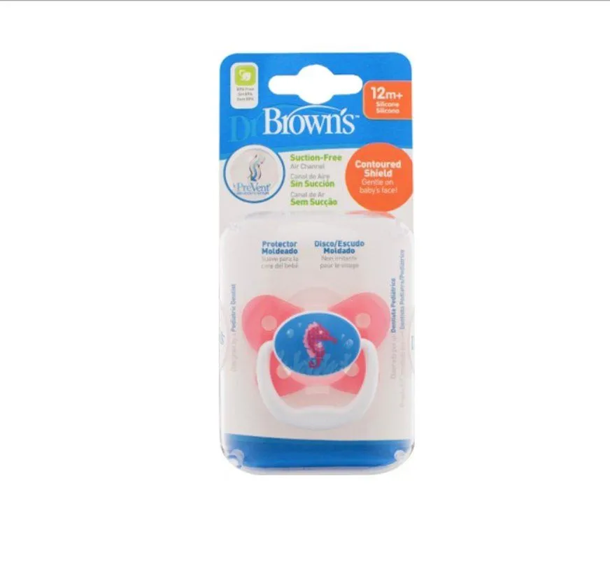 Пустышка Dr.Brown&#039;s PreVent [Бабочкаk, 12+ мес., 1 шт. в упаковке, 1 крышечка, цвет розовый