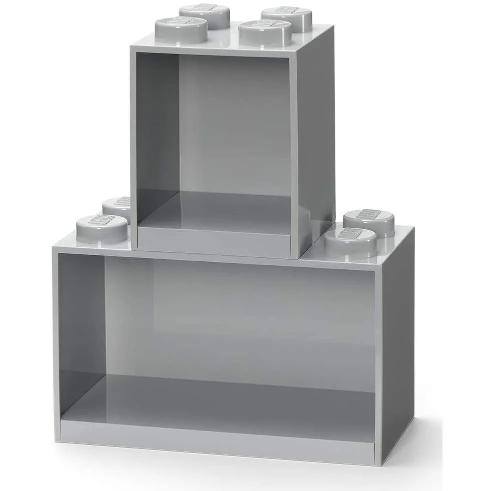 Декоративна полка для зберігання книг подвійна  Х8, Х4 - сіра Lego Room
