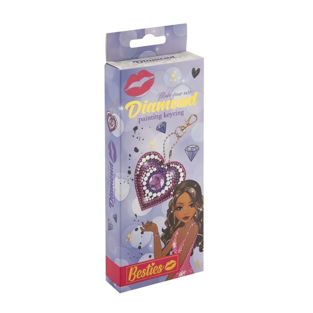 Besties Брелок з діамантовим розписом &quot;Серце&quot;