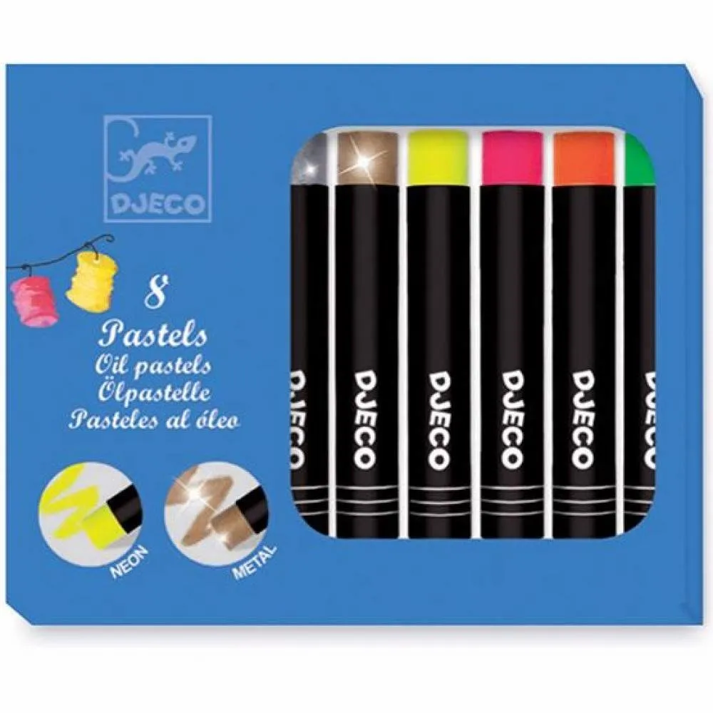 DJECO Набор масляной пастели металлизированные и неоновые оттенки: 8 цветов