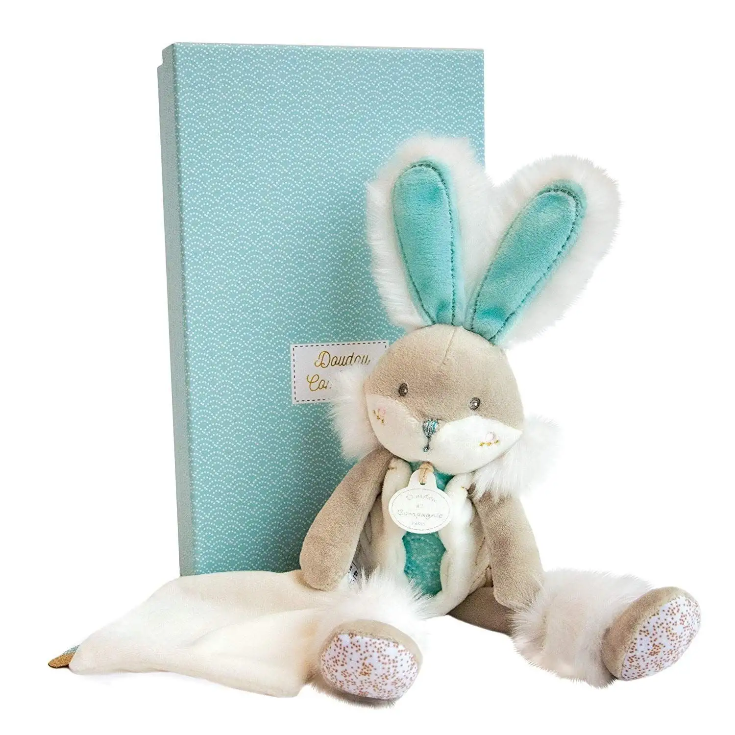 М'яка іграшка Зайка м'ятний із хусточкою колекція Lapin de sucre, 31см DouDou