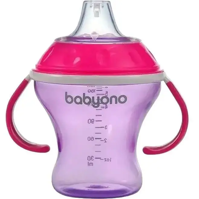 Поїлка непроливайка з м'яким носиком, 180мл (3+) (Рожевий) "Natural nursing"  "BabyOno"