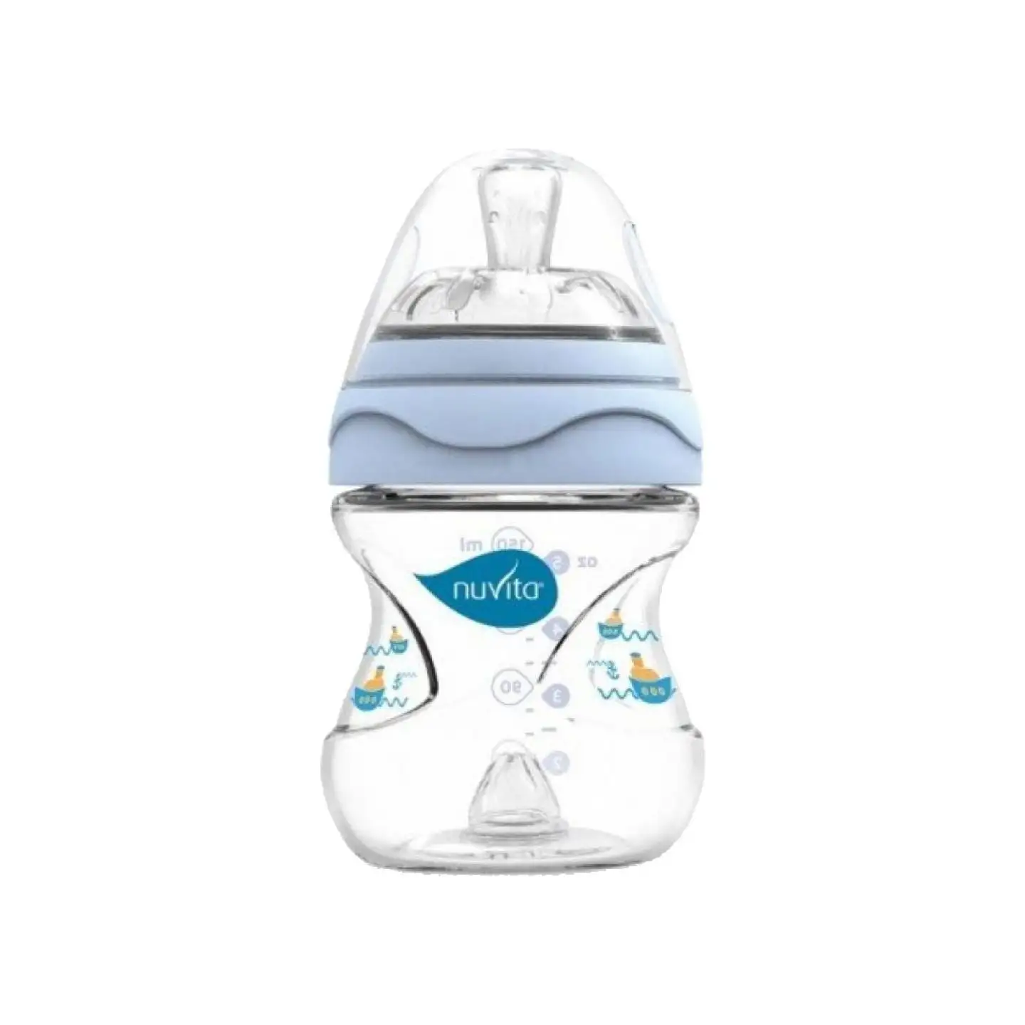 Бутылочка для кормления Nuvita Mimic 150 мл 0м+ Антиколиковая, голубая NV6010Blue
