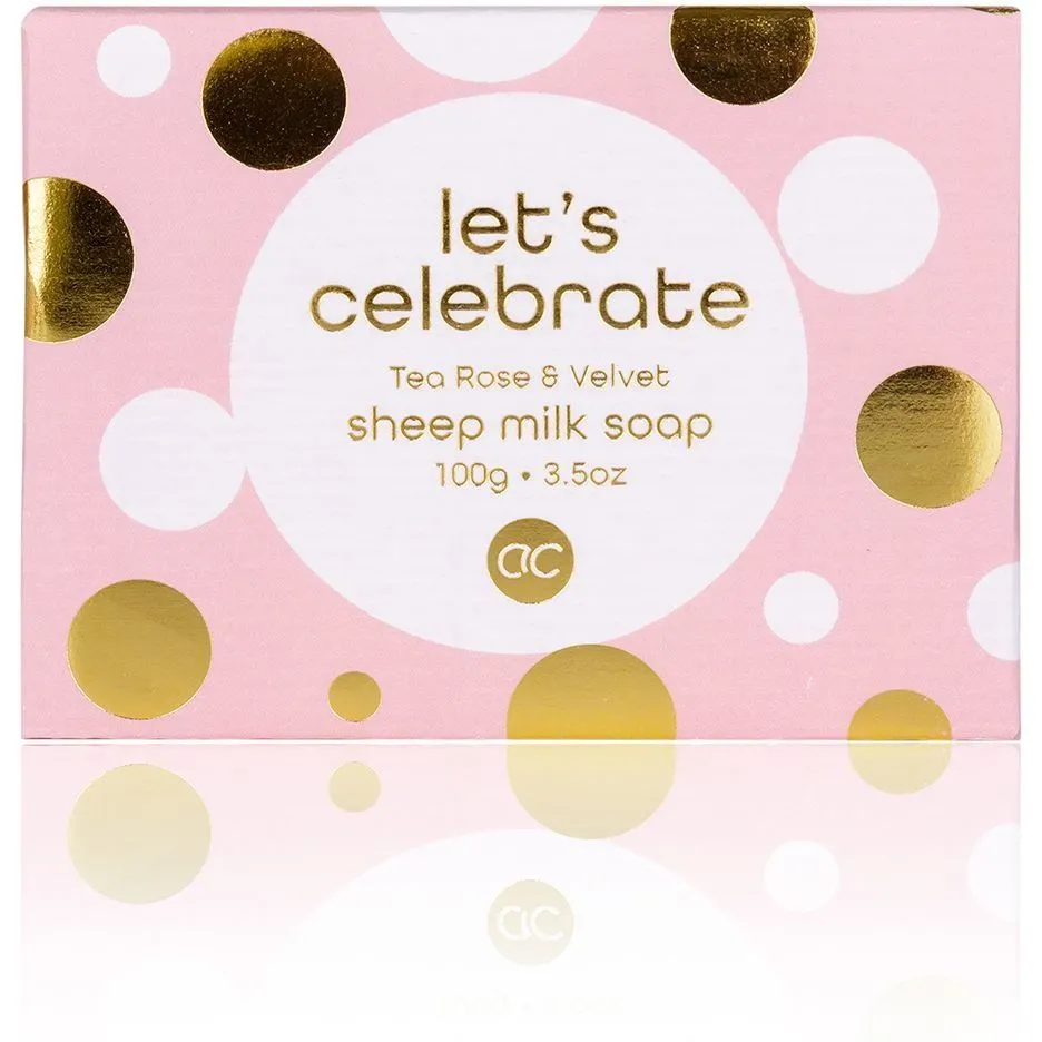 Мило з овечого молока LET&#039;S CELEBRATE 100 г, виготовлене вручну, аромат: Чайна троянда і бархат