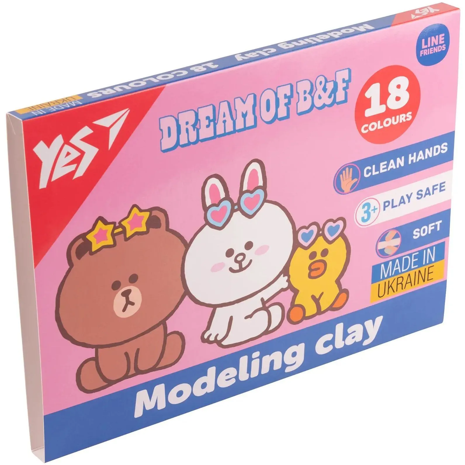 Пластилін YES, 18 кол., 360г &quot;Line Friends&quot;