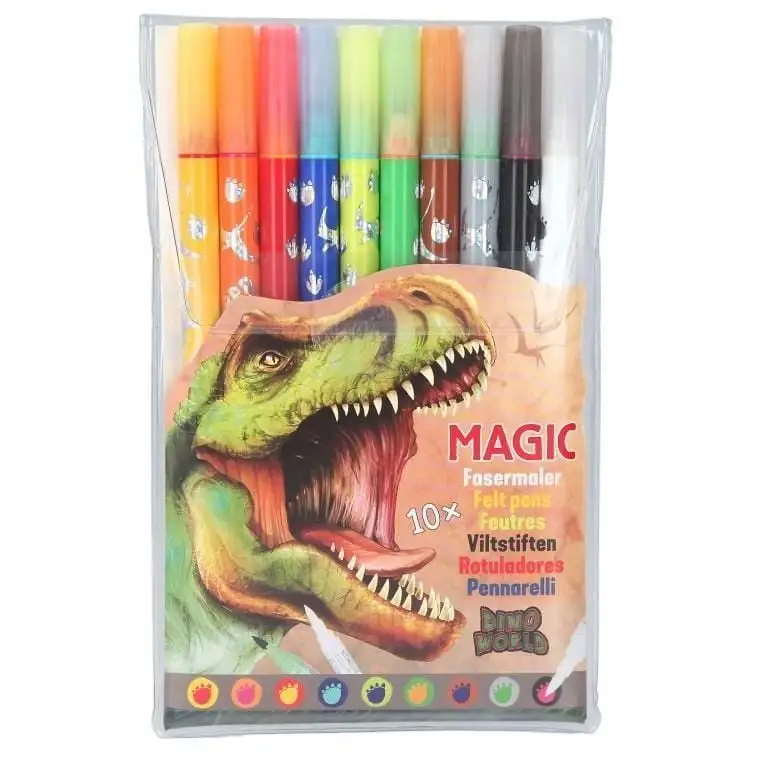 Dino World Набір фломастерів кольорових (10 шт), 0411391