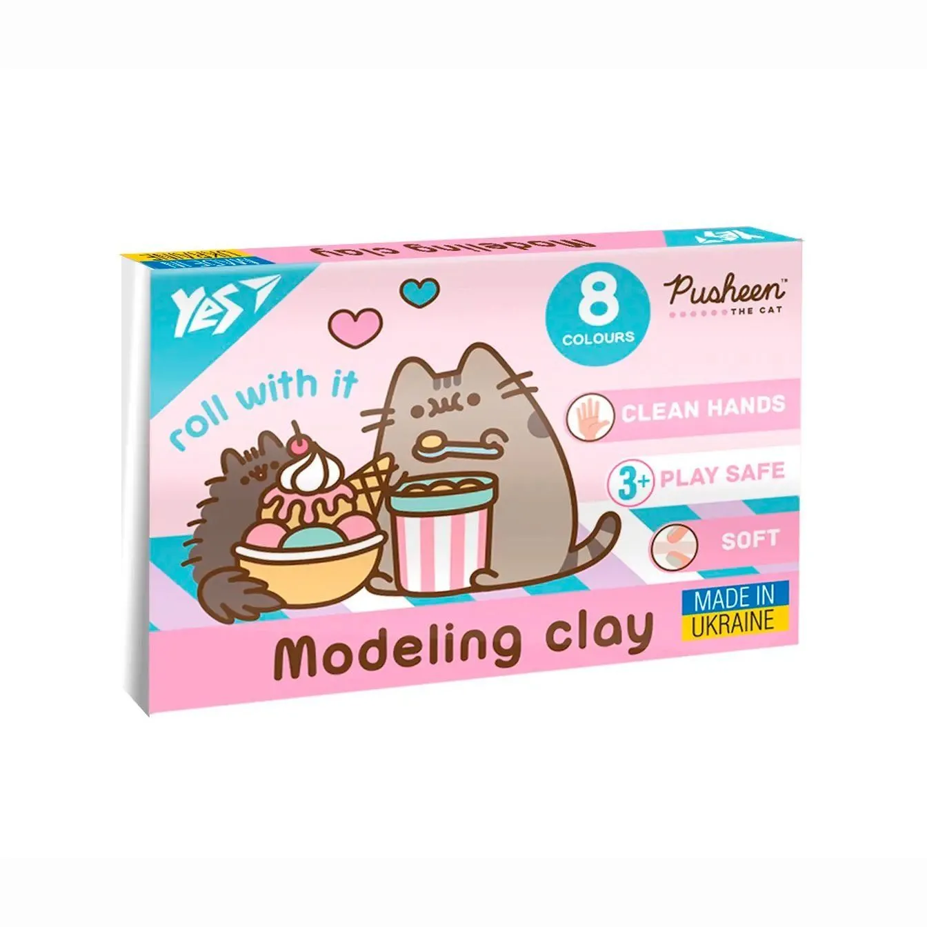 Пластилін Yes, 8 кол., 160г "Pusheen"