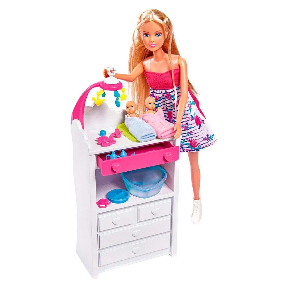 Ляльковий набір Штеффі "Вагітна двійнею" з немовлятами та аксесуарами, 3+