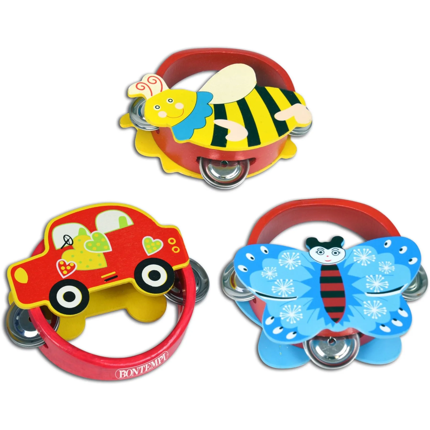 Дерев&#039;яний бубон з 6 тарілками