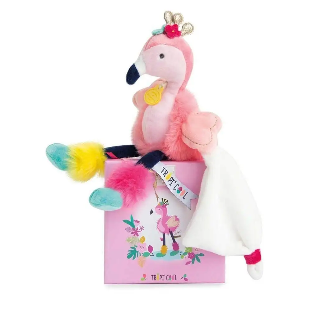 М'яка іграшка Фламінго з хусткою колекція Tropicool, у коробці, 25см, DouDou