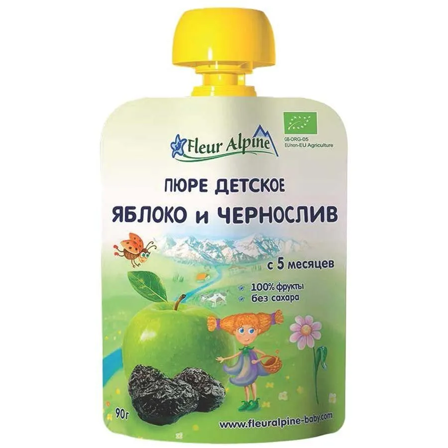 Дитяче фруктове пюре Fleur Alpine Organic &quot;Яблуко і чорнослив&quot; 90г