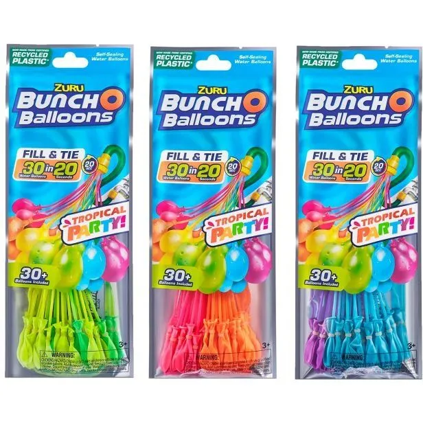 Ігровий набір BUNCH O BALLOONS Водні кульки Тропік 30 шт/уп, в асортименті