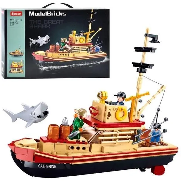 Конструктор SLUBAN M38-B1118 "Model Bricks": Рибальський човен, 592 дет.