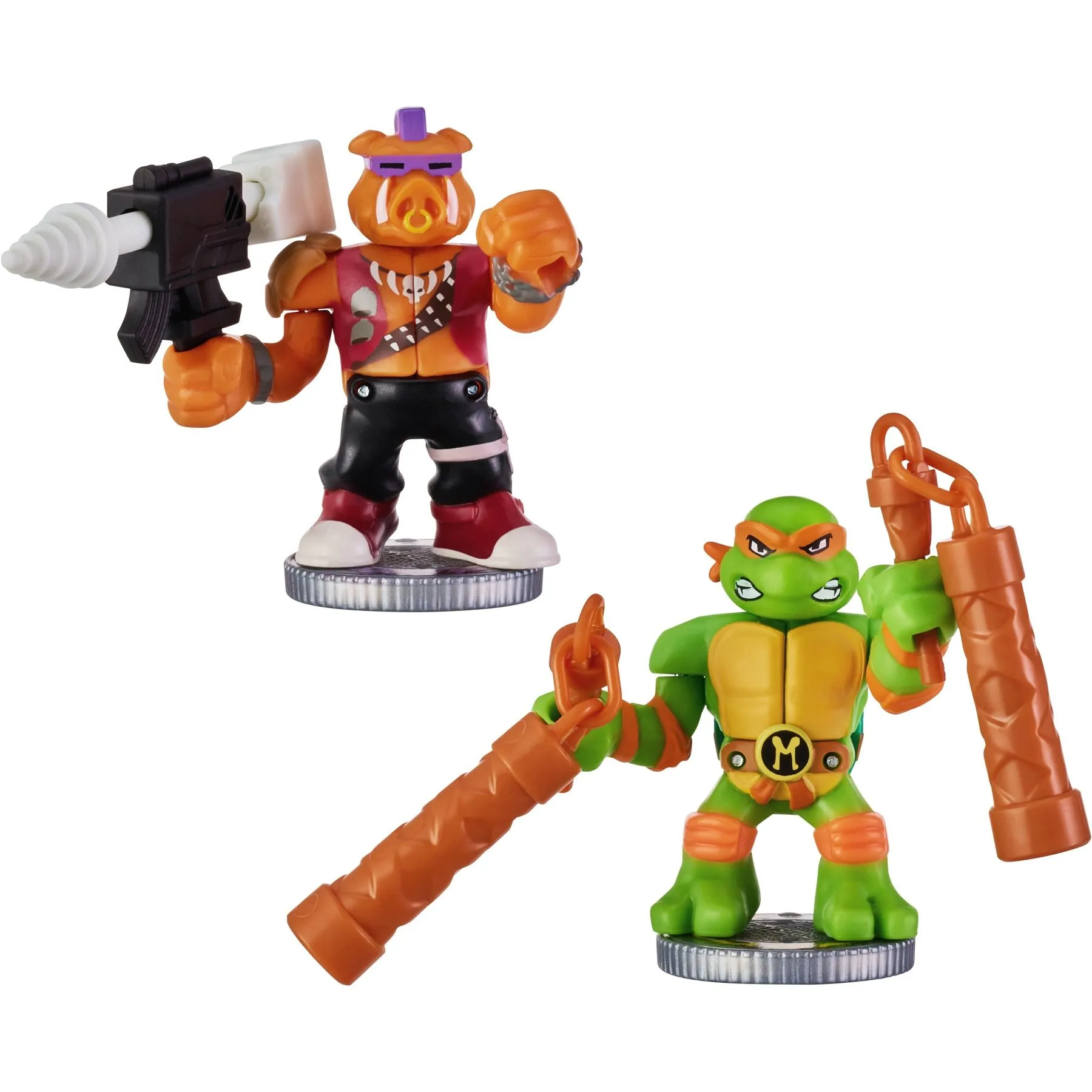 Набір для поєдинку Мікеланджело та Бібоп TMNT (Черепашки-ніндзя). Ігровий набір TM &quot;Akedo&quot;