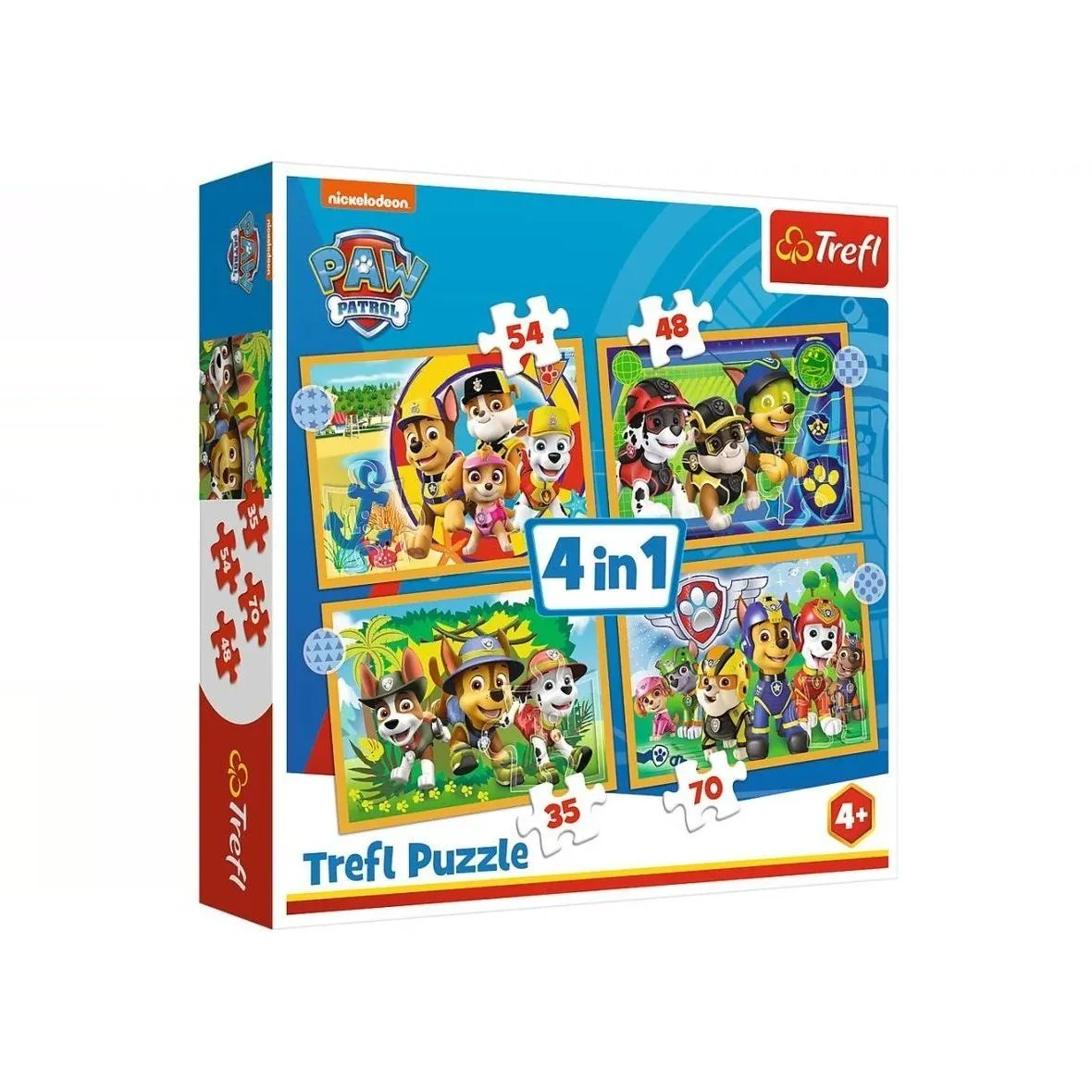43953 Trefl Пазли "4in1 (35, 48, 54, 70)" Paw Patrol Святковий Щенячий патруль