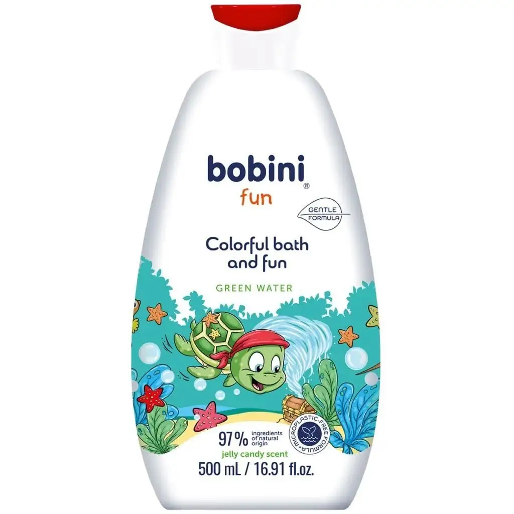 Кольоровий гель для купання та гри Зелена  вода  ,500 мл.(1+) / "Bobini"