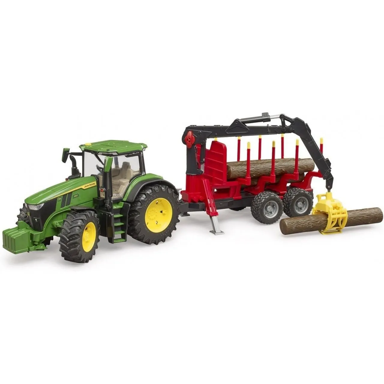 Набір іграшковий. Трактор John Deere 7R 350 з причепом-лісовозом з маніпулятором та колодами