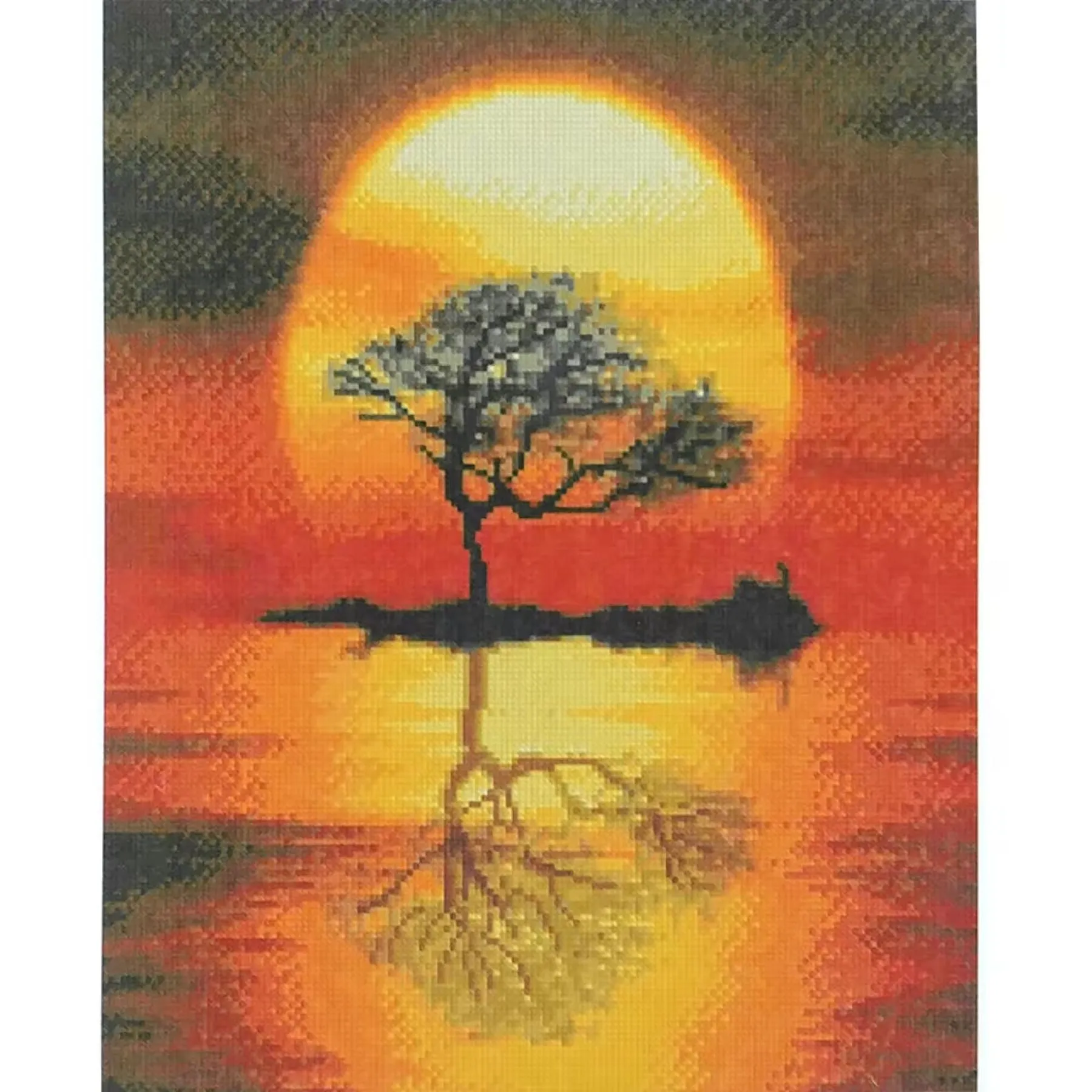 Набір для творчості алмазна картина Дерево на заході сонця Strateg розміром 40х50 см (D0056)