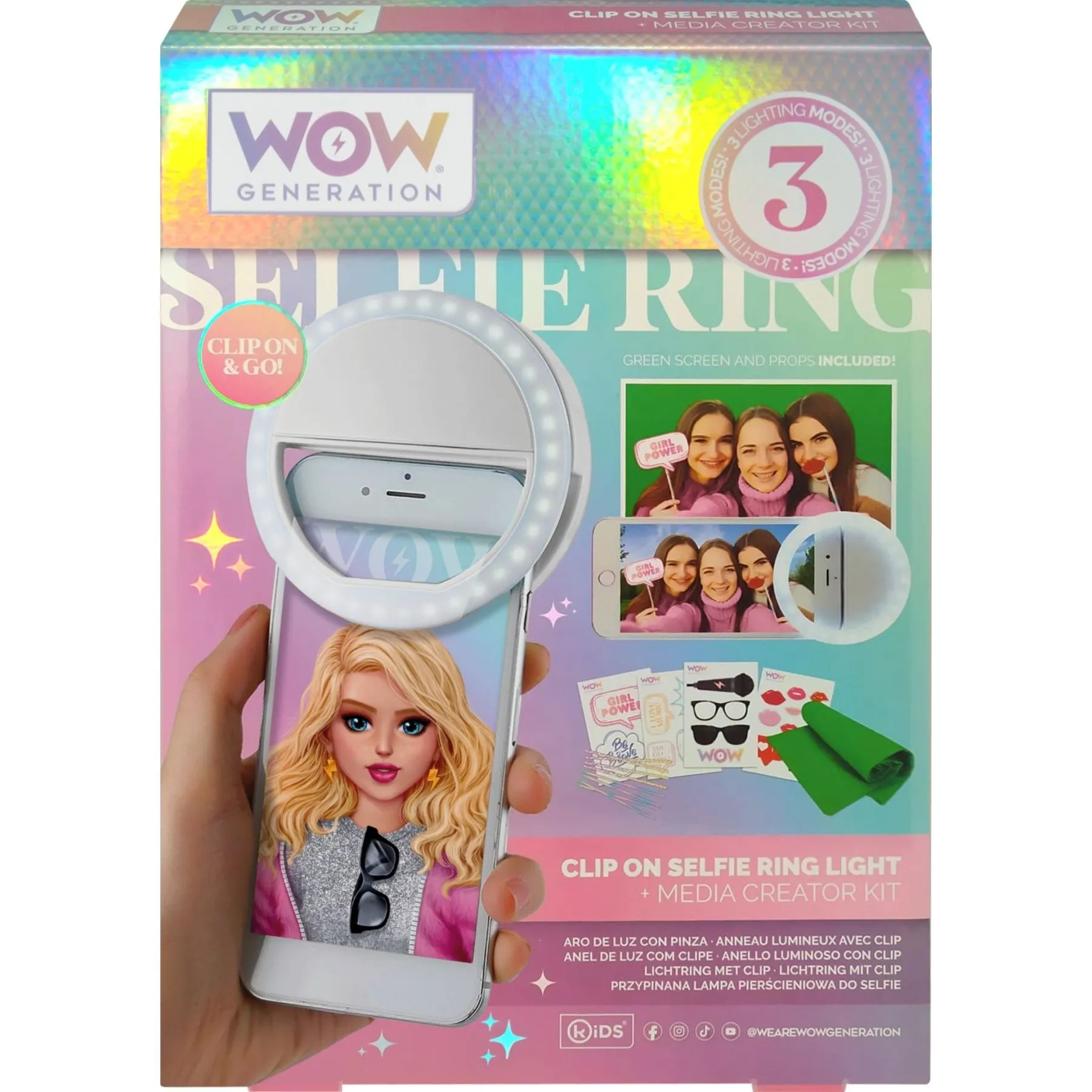 СВІТЛО ДЛЯ СЕЛФІ З АКСЕСУАРАМИ WOW GENERATION