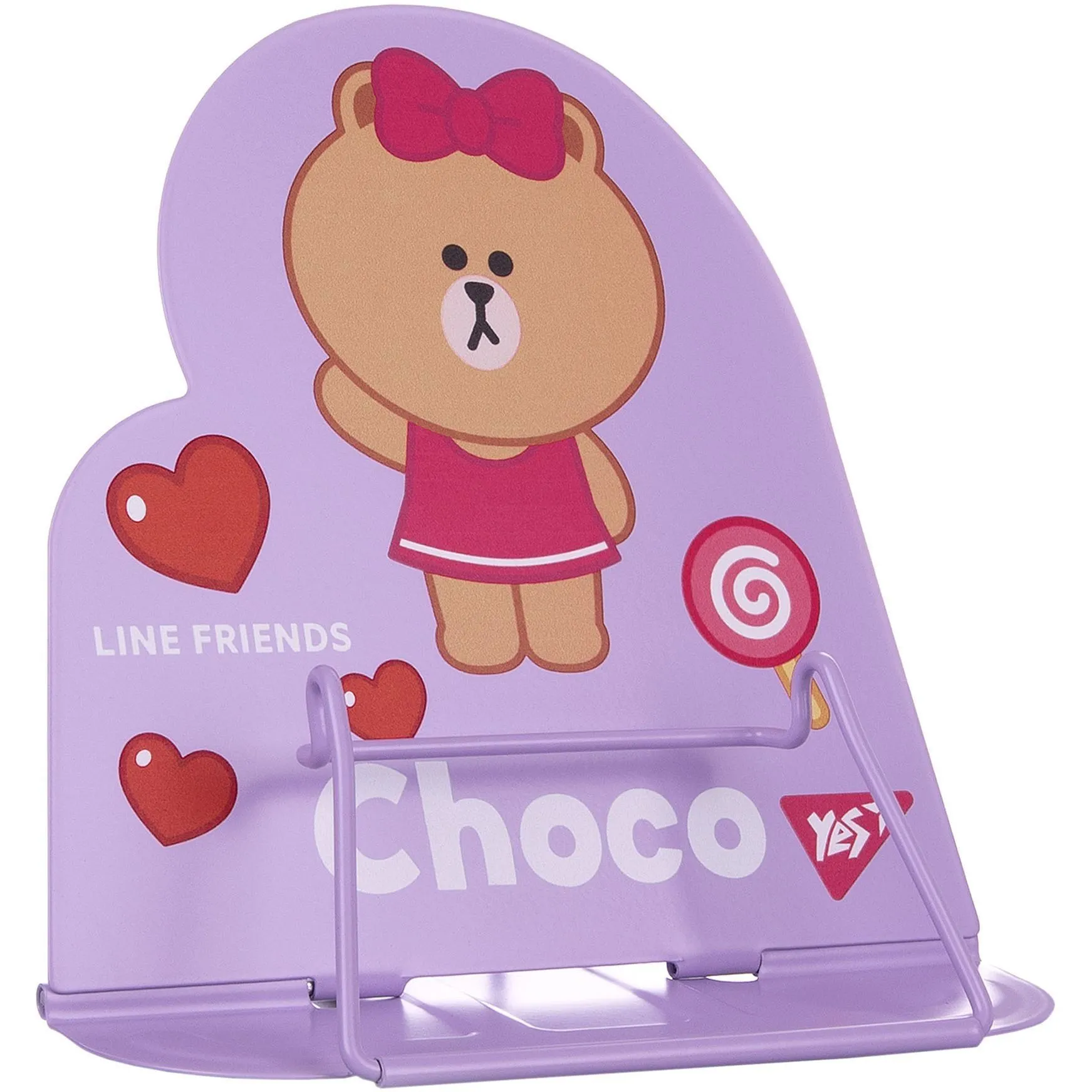 Підставка для книг фігурна Yes &quot;Line Friends.Choco&quot;, метал