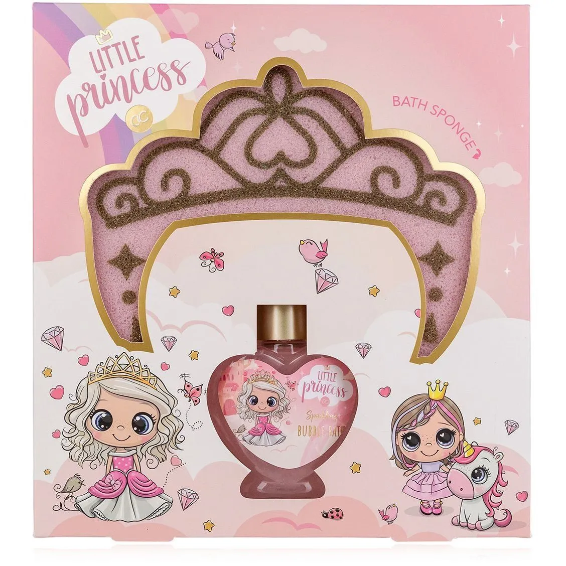 Подарунк.набір LITTLE PRINCESS (піна д/ванни, губка у формі корони), папір. упак.