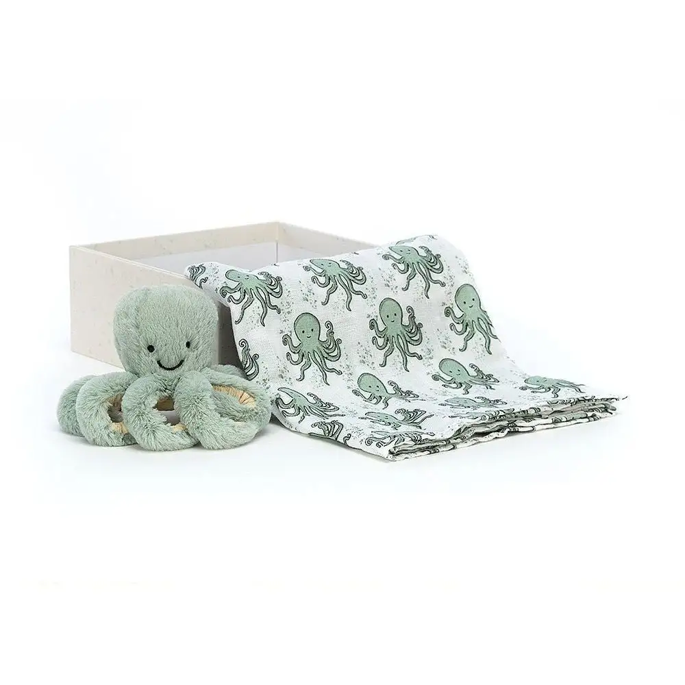 Подарунковий набір Восьминіг (пелюшка, м'яка іграшка в коробці) JellyCat