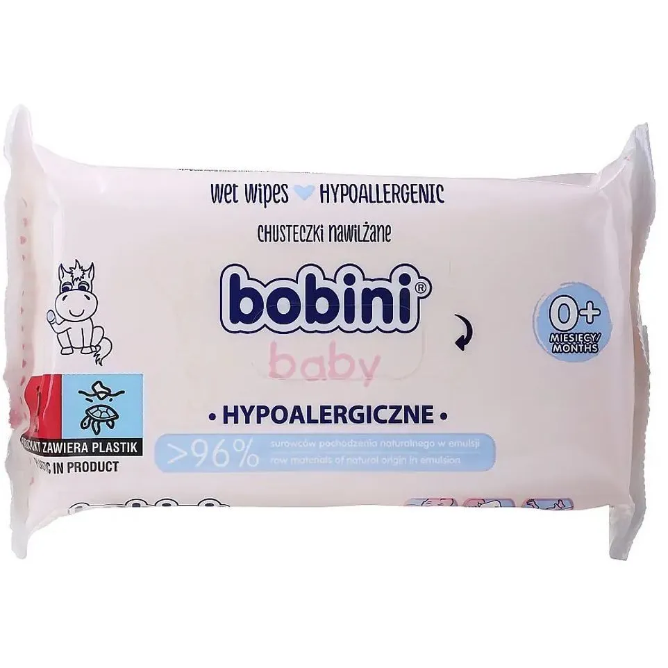 Гіпоалергенні вологі серветки, 60 шт. (0+) / "Bobini"